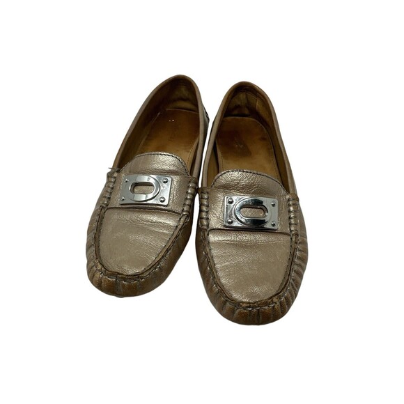 Coach New Yoork Napoleon Gold Leather Loafers / Driving Shoes Size 7B - Picture 3 of 10